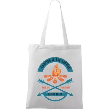 Camping oheň - Taška bavlněná - 42 x 38 cm ( Bílá )