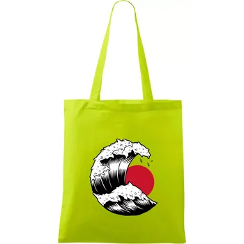 Japan culture - vlna - Taška bavlněná - 42 x 38 cm ( Limetková )