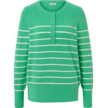 Dámský svetr 701119 - Tchibo - Svetr z jemného úpletu s proužky - pro ženy - vel. L 44/46 - barva: bílá/s proužky