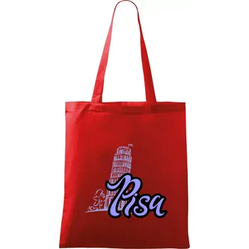 Pisa Lettering - Taška bavlněná - 42 x 38 cm ( Červená )