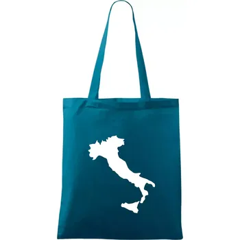 Itálie obrys - Taška bavlněná - 42 x 38 cm ( Petrolejová )