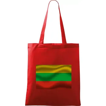 Nákupní taška Litva vlajka obdélník - Taška bavlněná - 42 x 38 cm ( Červená )