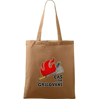 Čas na grilování - Taška bavlněná - 42 x 38 cm ( Cappuccino )