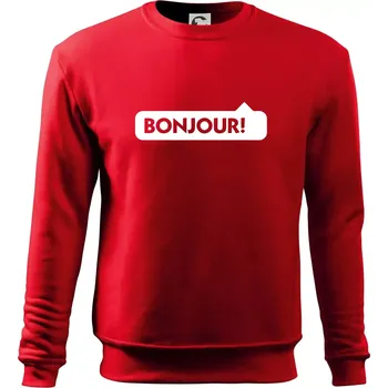 Nápis Bonjour - Mikina Essential dětská - 146 cm/10 let ( Červená )