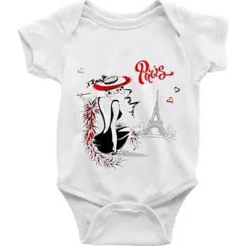 Kojenecký body Fashion model Paris - Body kojenecké s krátkým rukávem - Krátký r. 12-18 měs ( Bílá )