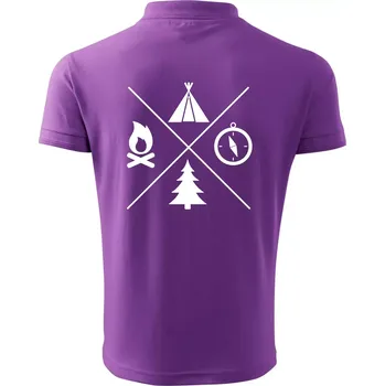 Pánská košile Kempování čtyřka - Polokošile pánská Pique Polo 203 - 4XL ( Fialová )