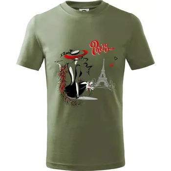 Fashion model Paris - Tričko dětské bavlněné - 122 cm/6 let ( Khaki )