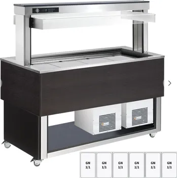 Bufet chlazený polohovací GN 6-1/1 TR Blue + 6 W Wenge RM GASTRO