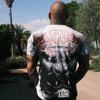 Pánské triko Yakuza Durga Allover Regular 25024 white velikost: 4XL