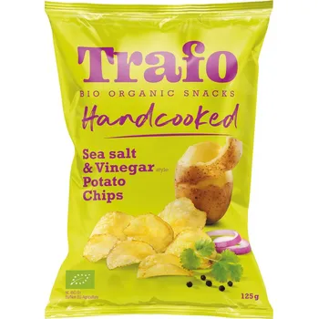 Chips TRAFO | Bio Kotlíkové brambůrky se solí a octem nepřekonatelná kombinace pro milovníky výrazných chutí - 125 g