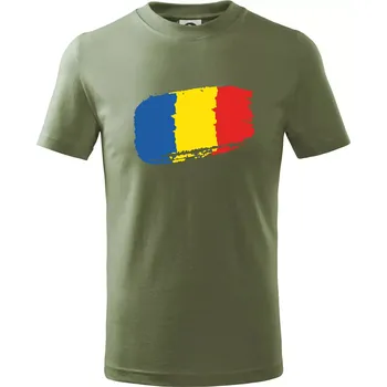 Rumunsko vlajka - Tričko dětské bavlněné - 134 cm/8 let ( Khaki )