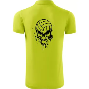 Pánská košile Volejbal lebka splash - Polokošile Victory sportovní (dresovina) - XL ( Limetková )