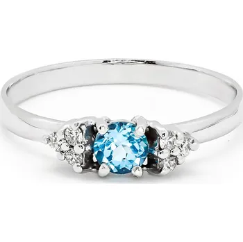Prsten Prsten z bílého zlata s topazem a diamanty 21ZP2501619A