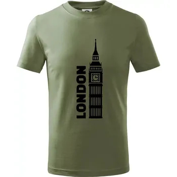 London věž - Tričko dětské bavlněné - 104-110cm / 3-4 roky ( Khaki )