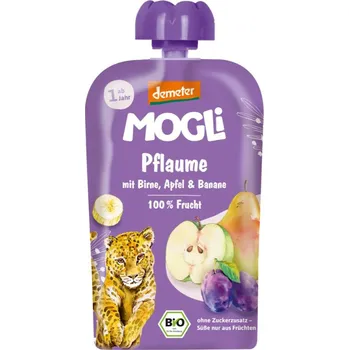 MOGLi BIO Švestková kapsička s hruškou, jablkem a banánem 100g