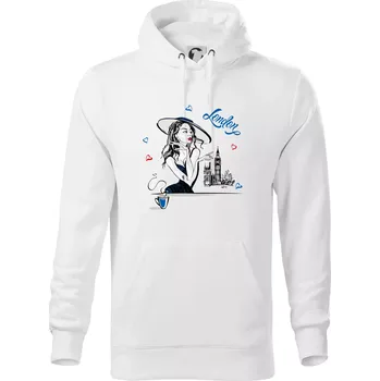 Pánská mikina Fashion model London - Mikina pánská Cape s kapucí - 4XL ( Bílá )