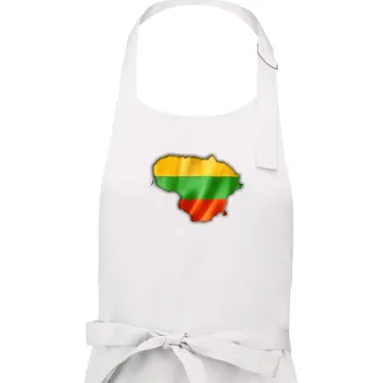 Kuchyňská zástěra Litva vlajka mapa - Pánská zástěra na vaření - Univerzální velikost ( Bílá )