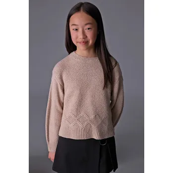 Dívčí oblečení Dětský svetr Mayoral 7307.8A.Junior.9BYA béžová 12X, vel. 140