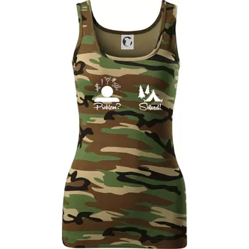 Problem? Solved! - Kempování - Dámské Maskáčové tílko - M ( Hnědý maskáč )