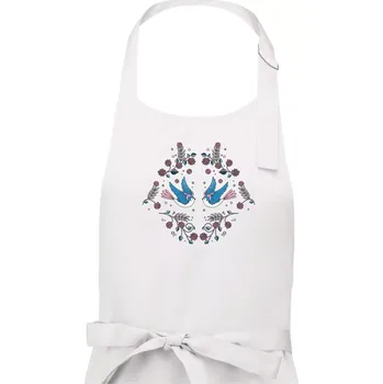 Kuchyňská zástěra Volní ptáčci - Pánská zástěra na vaření - Univerzální velikost ( Bílá )