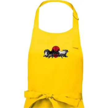 Kuchyňská zástěra Japan devil - Dámská zástěra na vaření - Univerzální velikost ( Žlutá )
