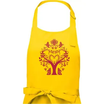 Kuchyňská zástěra Folklor - strom - Dámská zástěra na vaření - Univerzální velikost ( Žlutá )