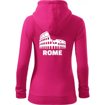 Dámská mikina Italy Koloseum Rome - Dámská mikina trendy zipper s kapucí - L ( Purpurová )