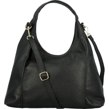 Kabelka Dámská kožená kabelka na rameno černá - Delami Vera Pelle Aristid černá