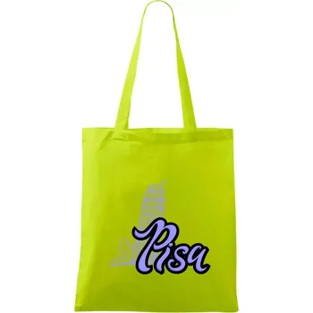 Pisa Lettering - Taška bavlněná - 42 x 38 cm ( Limetková )
