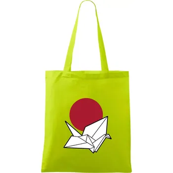 Japan culture - origami - Taška bavlněná - 42 x 38 cm ( Limetková )