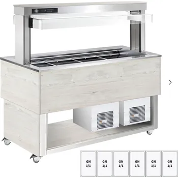 Bufet chlazený polohovací GN 6-1/1 TR Blue + 6 H Hemlock RM GASTRO