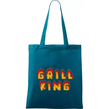 Grill King ohnivý nápis - Taška bavlněná - 42 x 38 cm ( Petrolejová )