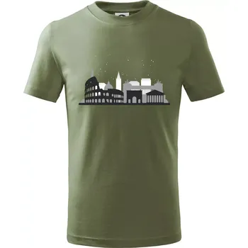 Řím silueta památky - Tričko dětské bavlněné - 104-110cm / 3-4 roky ( Khaki )