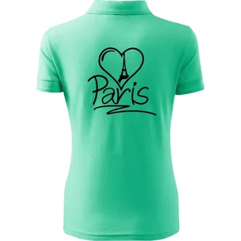Srdce Paris - Polokošile dámská Pique Polo - M ( Mátová )