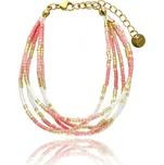 Yvon Pětivrstvý náramek MIYUKI v růžových tónech