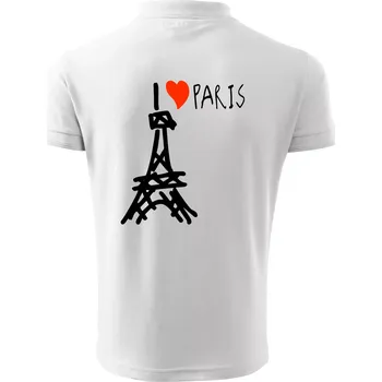 Pánská košile I love Paris - Polokošile pánská Pique Polo 203 - 4XL ( Bílá )