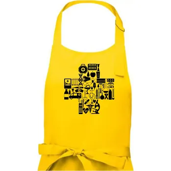 Kuchyňská zástěra Zdravotní kříž věci - Dámská zástěra na vaření - Univerzální velikost ( Žlutá )