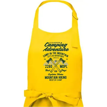 Kuchyňská zástěra Camping Adventure Mountain hiking - Pánská zástěra na vaření - Univerzální velikost ( Žlutá )