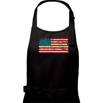 Kuchyňská zástěra Americká vlajka stará - Dámská zástěra na vaření - Univerzální velikost ( Černá )