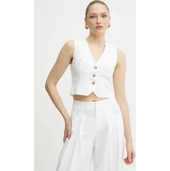 Dámská vesta Vesta s příměsí lnu Ermanno Firenze 56TN002ES1 bílá 00X, vel. 36
