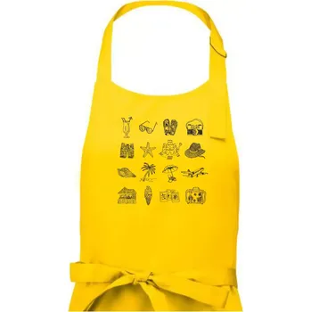 Kuchyňská zástěra Dovolená u moře - Dámská zástěra na vaření - Univerzální velikost ( Žlutá )