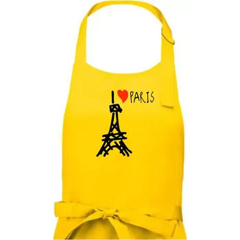 Kuchyňská zástěra I love Paris - Pánská zástěra na vaření - Univerzální velikost ( Žlutá )