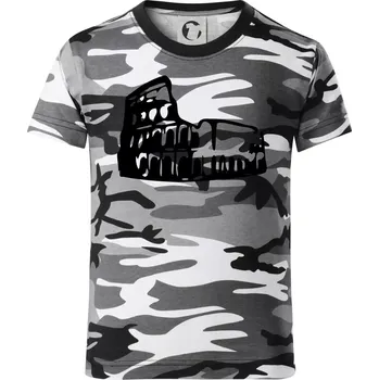 Chlapecké tričko Itálie Koloseum - Dětské maskáčové triko - 122 cm/6 let ( Šedý maskáč )