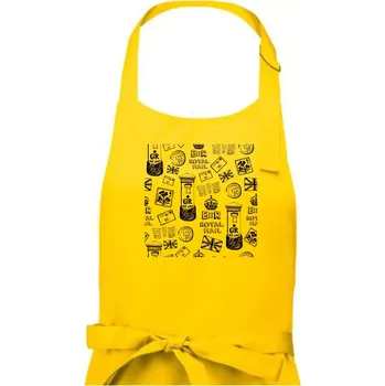 Kuchyňská zástěra Britská pošta ikony - Dámská zástěra na vaření - Univerzální velikost ( Žlutá )