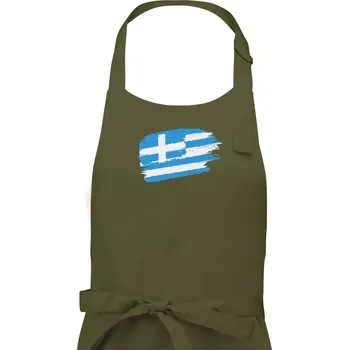 Kuchyňská zástěra Řecko vlajka - Dámská zástěra na vaření - Univerzální velikost ( Khaki )