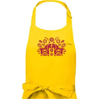 Kuchyňská zástěra Folklor - dva koně - Pánská zástěra na vaření - Univerzální velikost ( Žlutá )