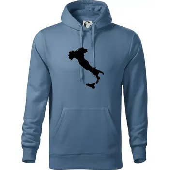 Pánská mikina Itálie obrys - Mikina pánská Cape s kapucí - 5XL ( Denim )
