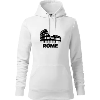 Dámská mikina Italy Koloseum Rome - Mikina dámská Cape s kapucí - L ( Bílá )