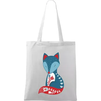 Folklor - liška samostatná - Taška bavlněná - 42 x 38 cm ( Bílá )