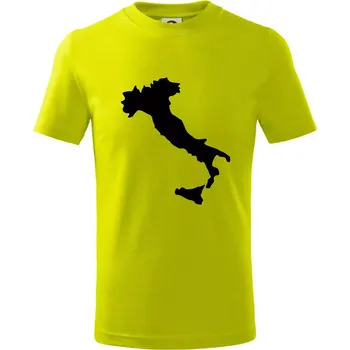 Chlapecké tričko Itálie obrys - Tričko dětské bavlněné - 134 cm/8 let ( Limetková )